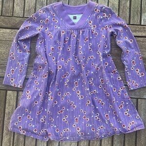 Girls Tea Collection Cherry Blossom Purple long sleeve dress size 5T 💜
